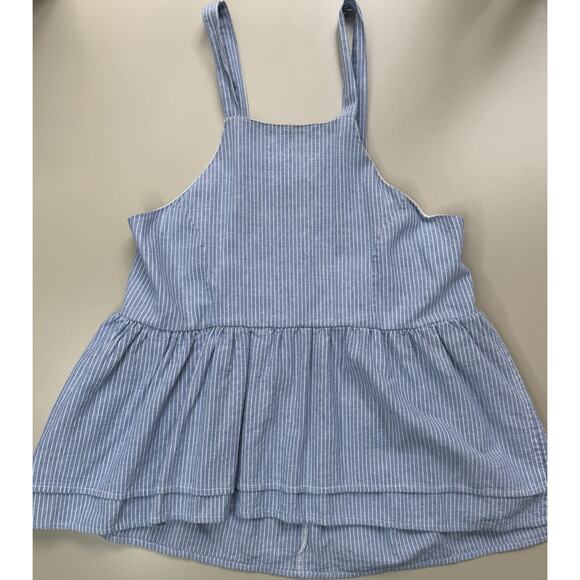 PPLA Womens Peplum Tank Top S Blue White Stripe Open Sides Festival Boho Beachy - Picture 3 of 10